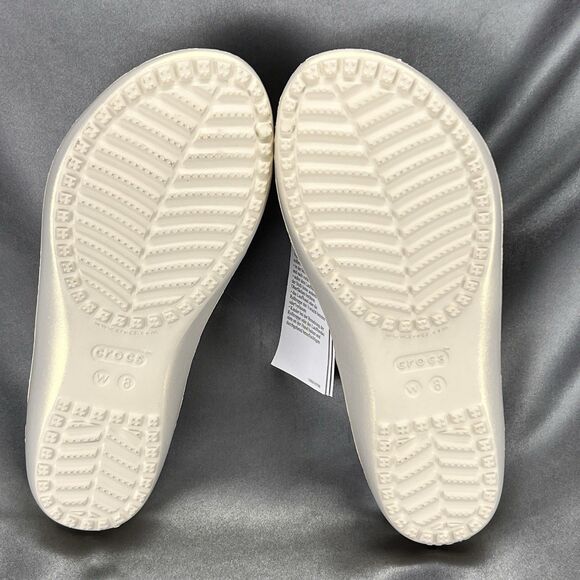 Crocs Kadee II Shimmer Sandals Women's 8 Beige Strappy Slides 211713-160 NEW - Picture 15 of 17